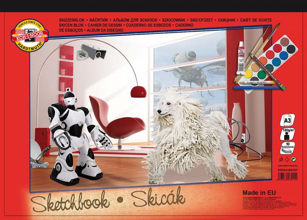 Skicák Koh-i-Noor A3 180g lepený blok 10 listů