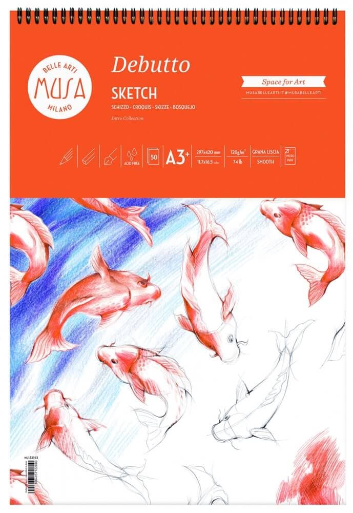 Musa Debutto Sketch blok A3 120g kroužková vazba skicák