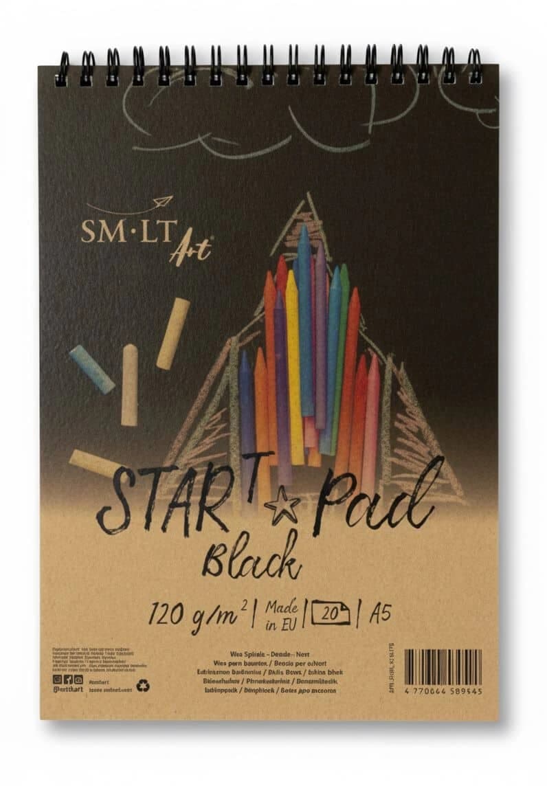 SM.LT Spiral STAR T černý skicák A5 120 g přední pohled