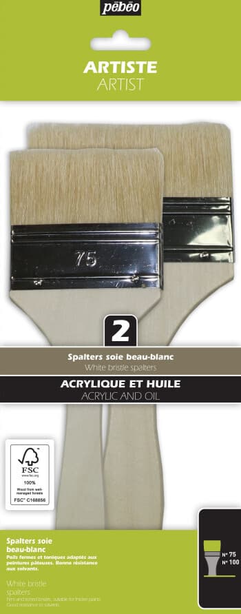 Pébéo Spalter set 2 ks přírodní štětina 75 mm 100 mm