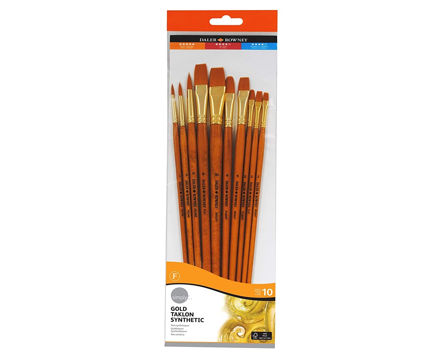 Daler Rowney Simply syntetické štětce sada 10 kusů