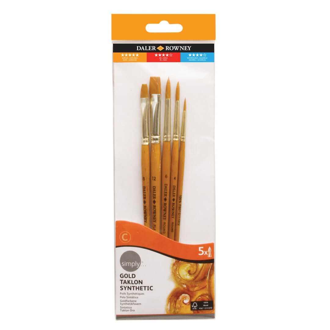 Daler Rowney Simply syntetické štětce sada 5 kusů