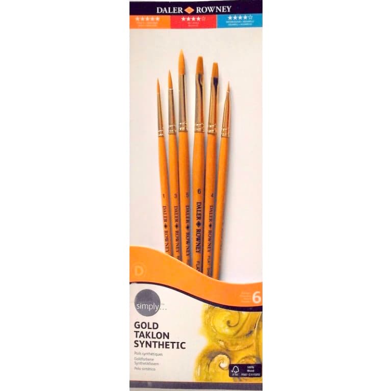 Daler Rowney Simply syntetické štětce krátká sada 6 kusů