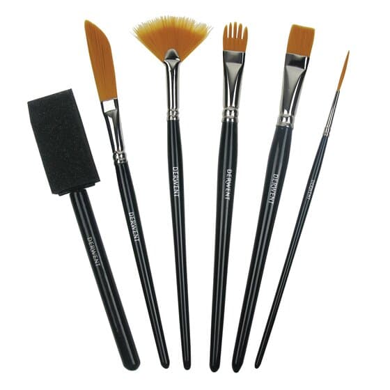 Derwent Technique Brushes Set 2302003 syntetické zlaté štětce sada