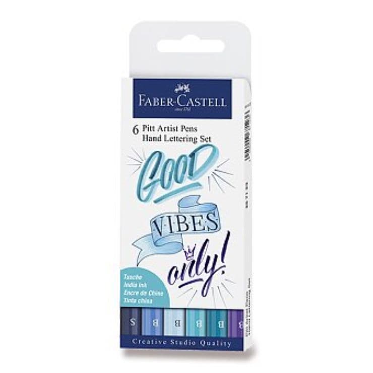 Faber-Castell PITT Artist Pens sada štětcových fixů modrá