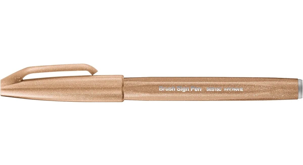 Pentel Brush Pen Sign SES15 světle hnědý štětcový fix