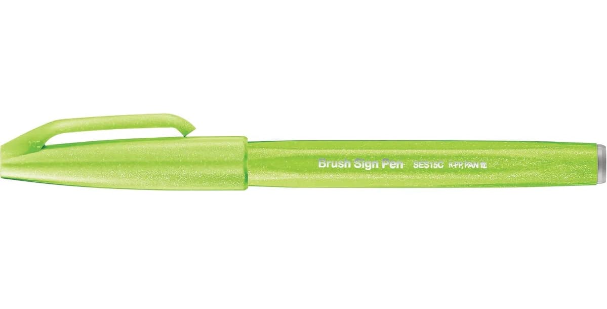 Pentel Brush Pen Sign SES15 světle zelený štětcový fix