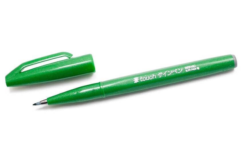 Pentel Brush Pen Sign SES15 zelený štětcový fix