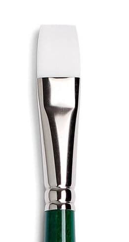 Plochý syntetický štětec Tintoretto 208-16 bílý krátký