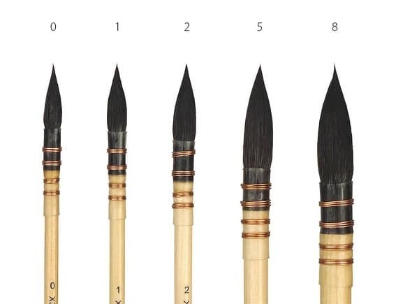 t_brush Academy kulatý akvarelový štětec veverčí č.0