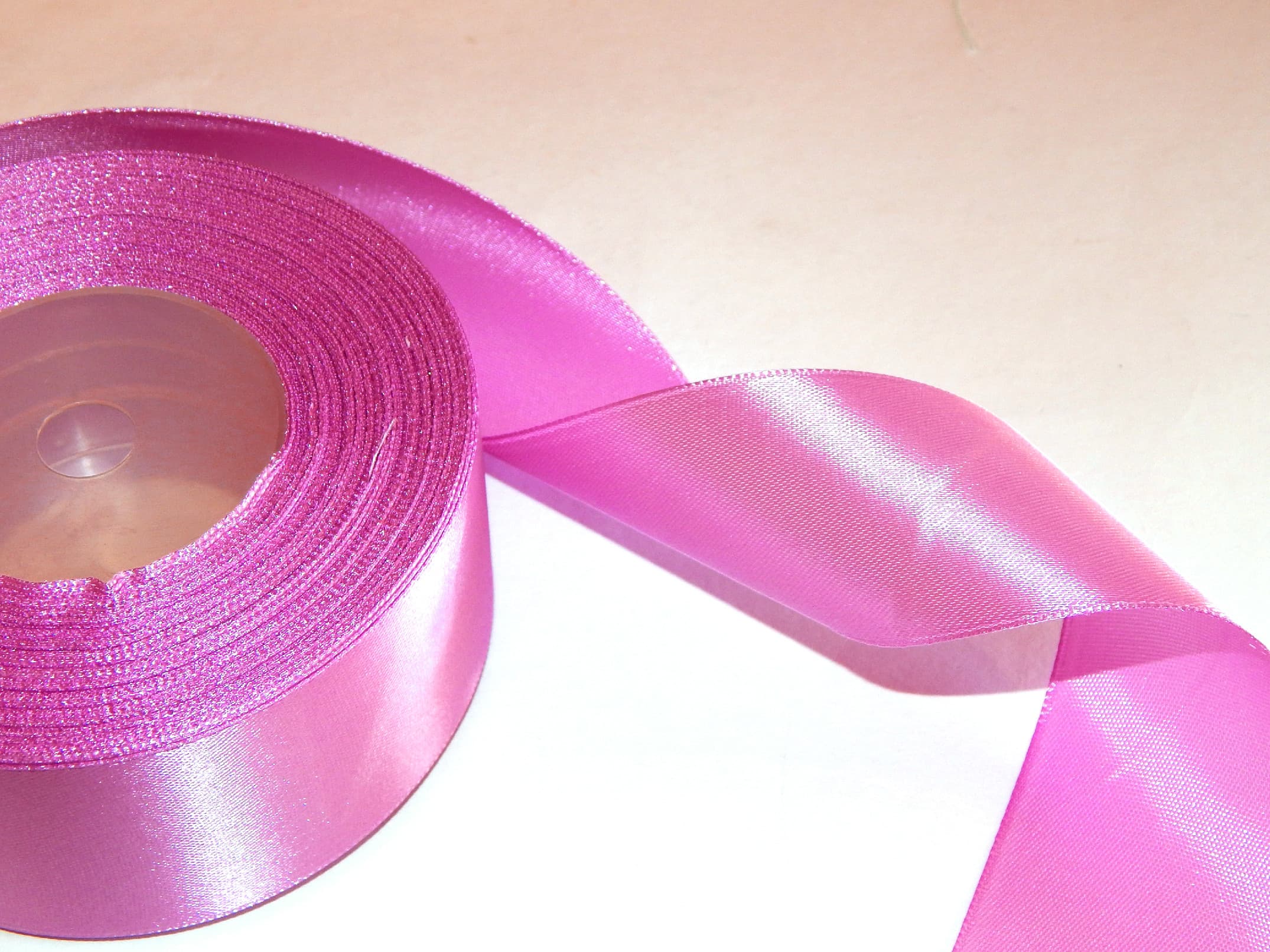 AKSA saténová dekorační stuha růžová 12mm šířka