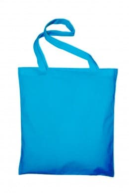 Bavlněná taška středně modrá 38x42cm dlouhé ucho