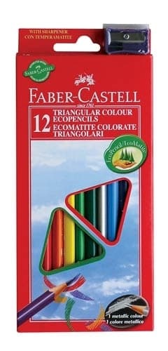 Faber-Castell ECO trojhranné pastelky 12 barev s ořezávátkem