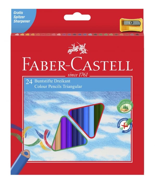 Faber-Castell ECO trojhranné pastelky 24 barev s ořezávátkem
