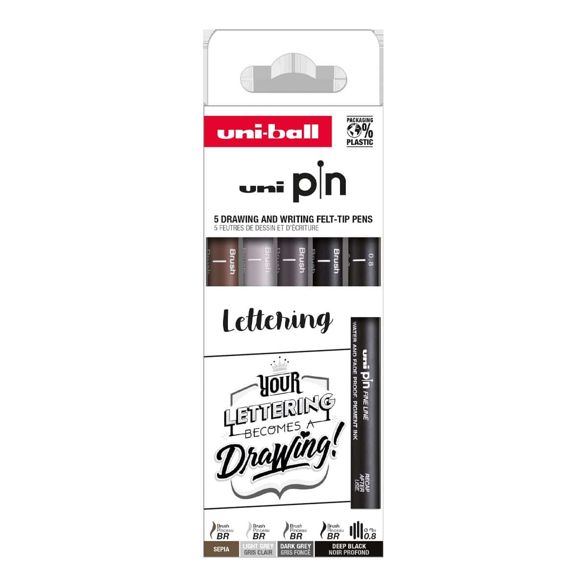 Uni PIN Creative Writing sada 5 ks lettering kaligrafie