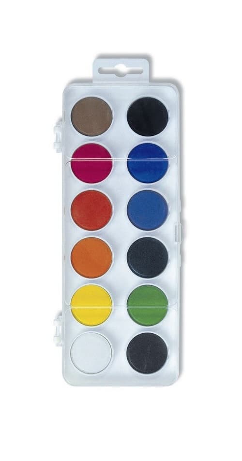 Koh-i-Noor vodové barvy 12 barev malé průměr 22,5 mm