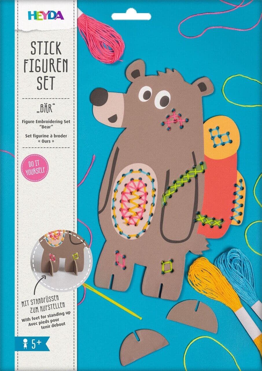 Heyda vyšívací set pro děti medvídek s přízí