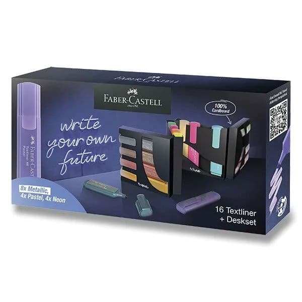 Faber-Castell Textliner 46 souprava 16 zvýrazňovačů neon pastel metalické