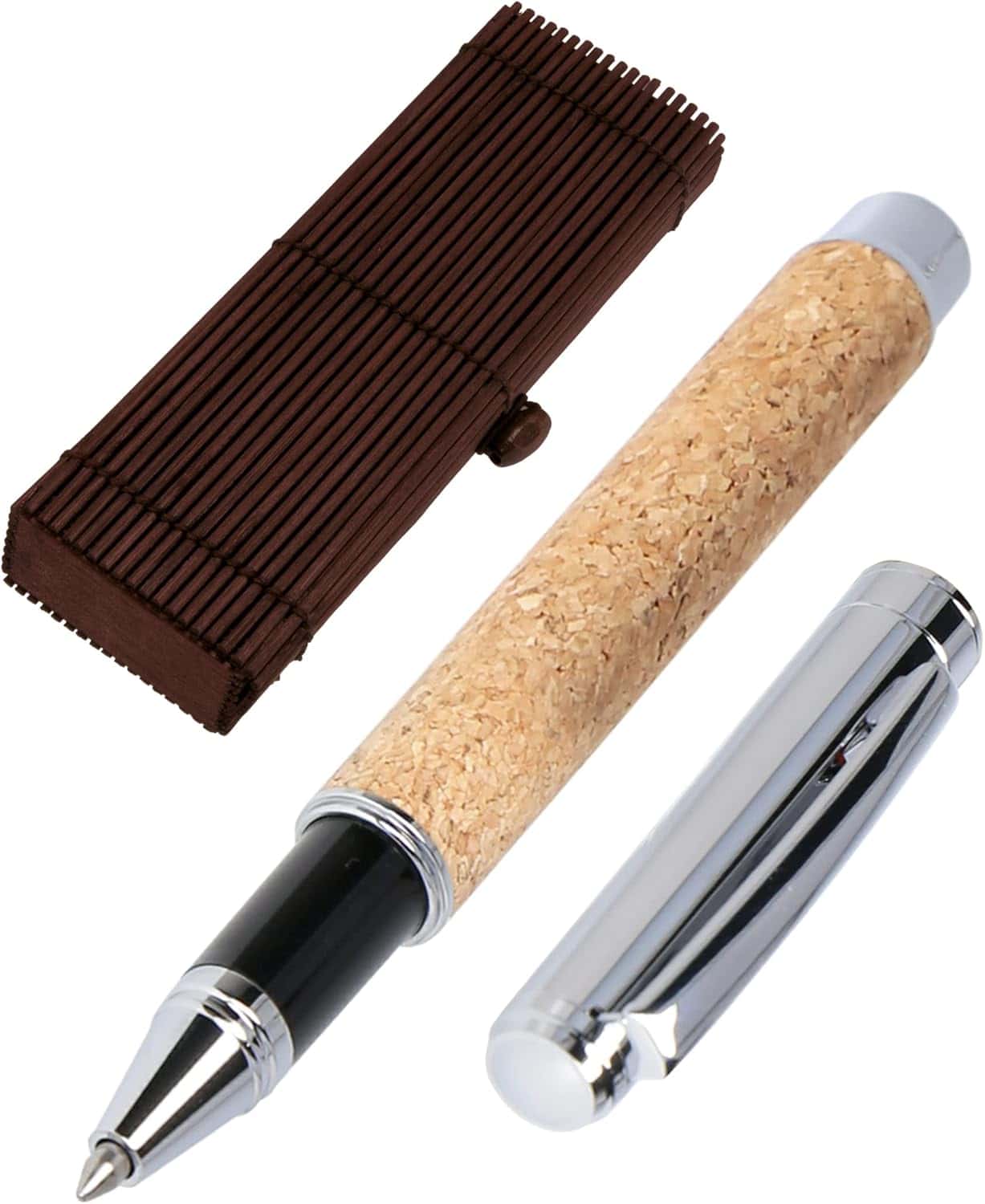 Online Cork kuličkové pero v bambusovém boxu přírodní design