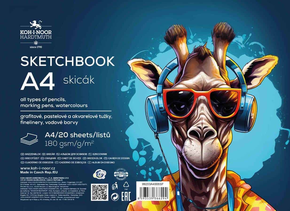 Skicák Koh-i-Noor A4 20 listů 180 g/m² lepená vazba