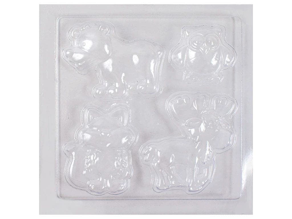 Playbox formy lesní zvířátka modelování sádra 17cm 4ks