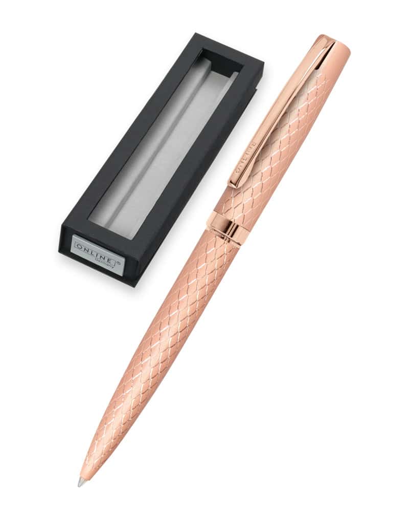 Online Eleganza Diamond Rosegold kuličkové pero otočné přední pohled