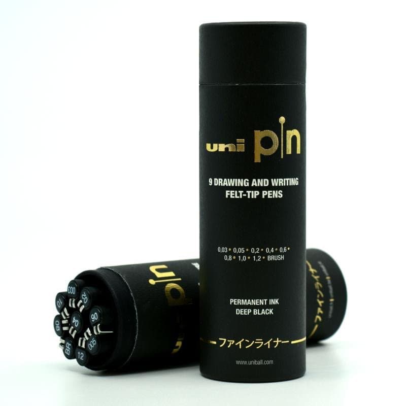 UNI PIN liner sada 9 ks černá různé hroty