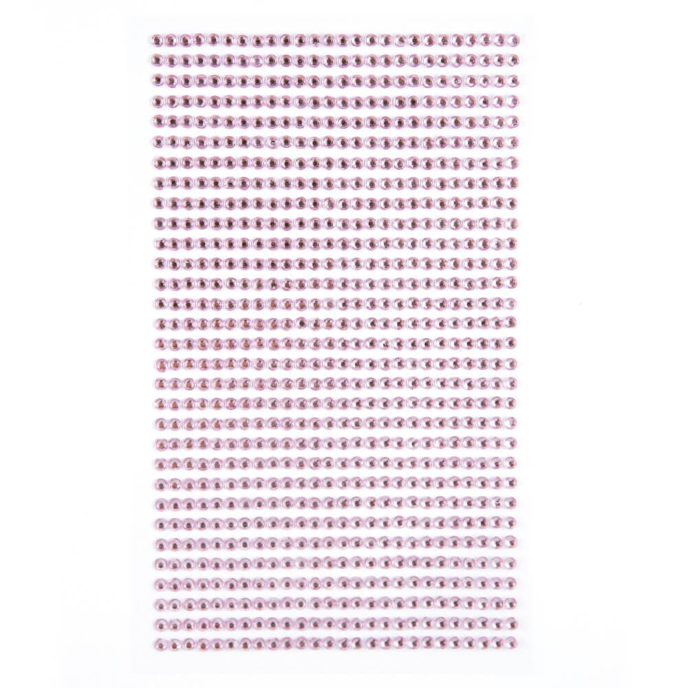 Růžové nalepovací kamínky dpCraft 3mm sada 806 kusů