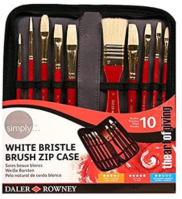 Daler Rowney Simply bílá štětina sada 10 štětců