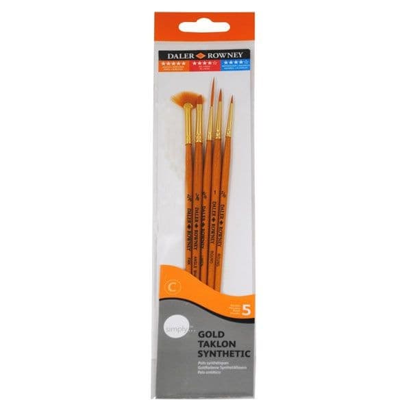 Daler Rowney Simply syntetické krátké štětce sada 5 ks
