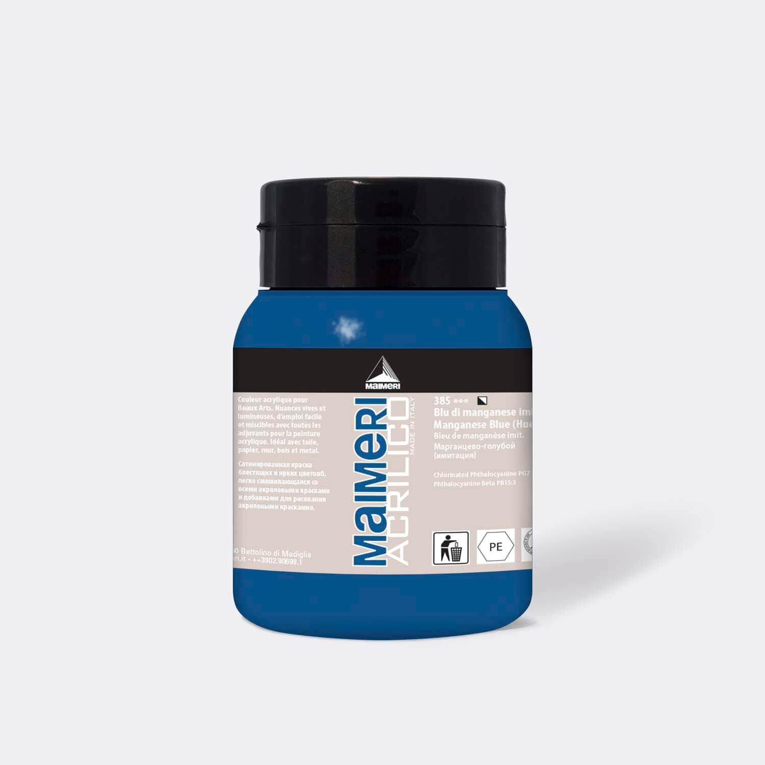 Maimeri Acrilico 500 ml modrá Manganese Blue barva