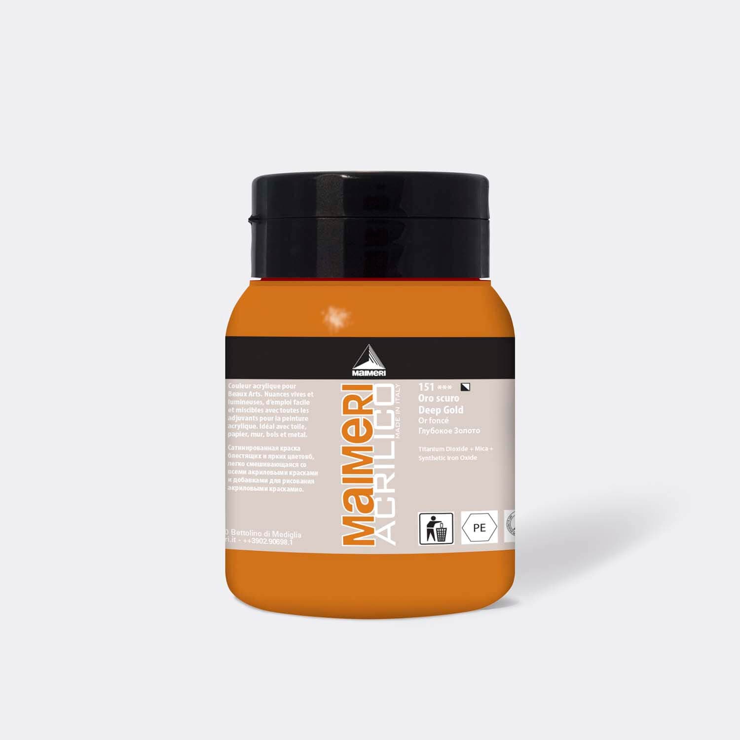 Maimeri Acrilico 500 ml zlatá tmavá metalická barva