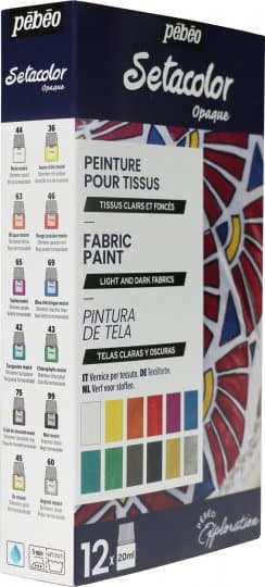 Pébéo Setacolor Shimmer sada 12x20 ml perleťové barvy na textil