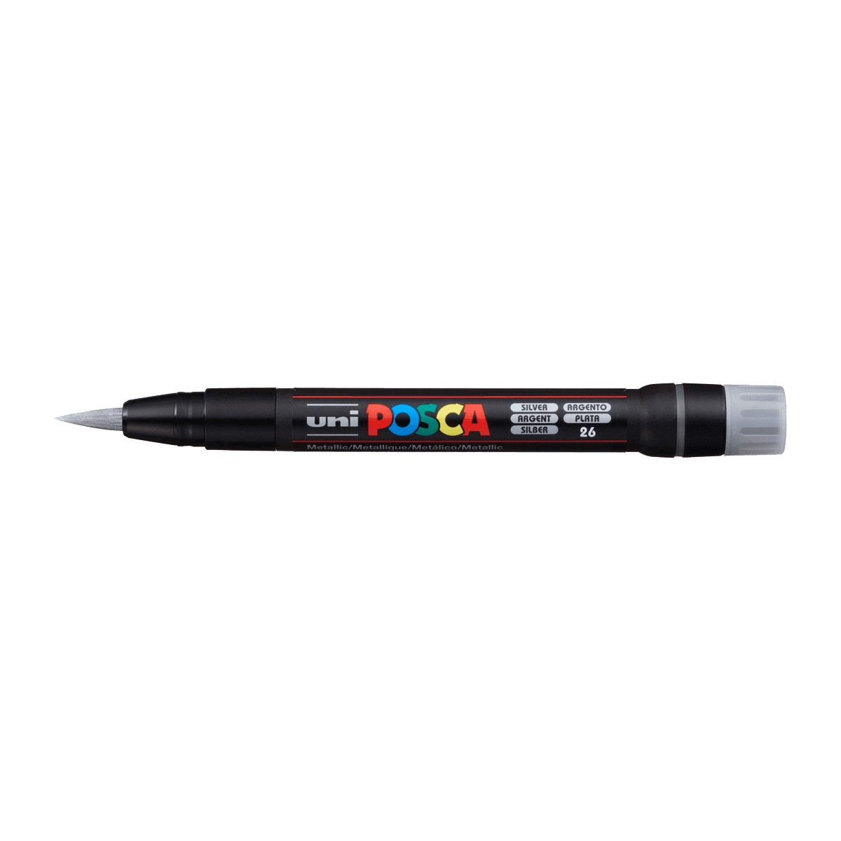 Uni POSCA PCF-350 stříbrný fix se štětcovým hrotem