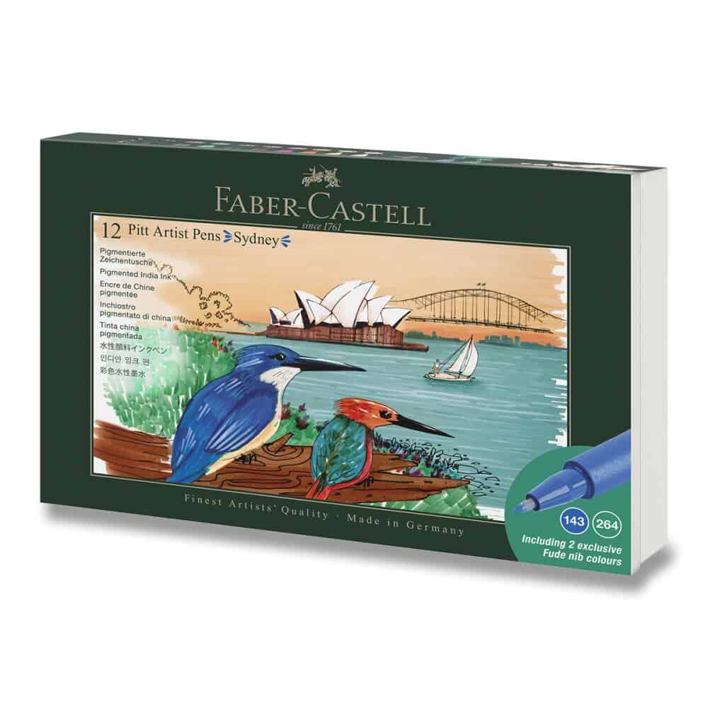Faber-Castell Pitt Artist Pen Sydney sada 12 ks v plechovém pouzdře