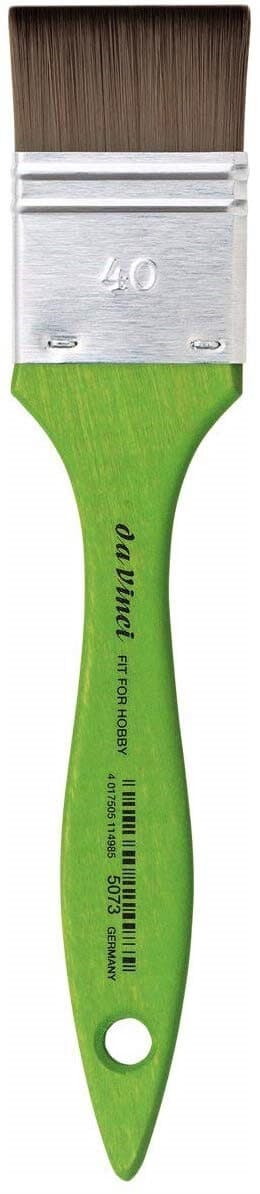 Štětec DaVinci zelený plochý spalter 5073-40 čelní pohled