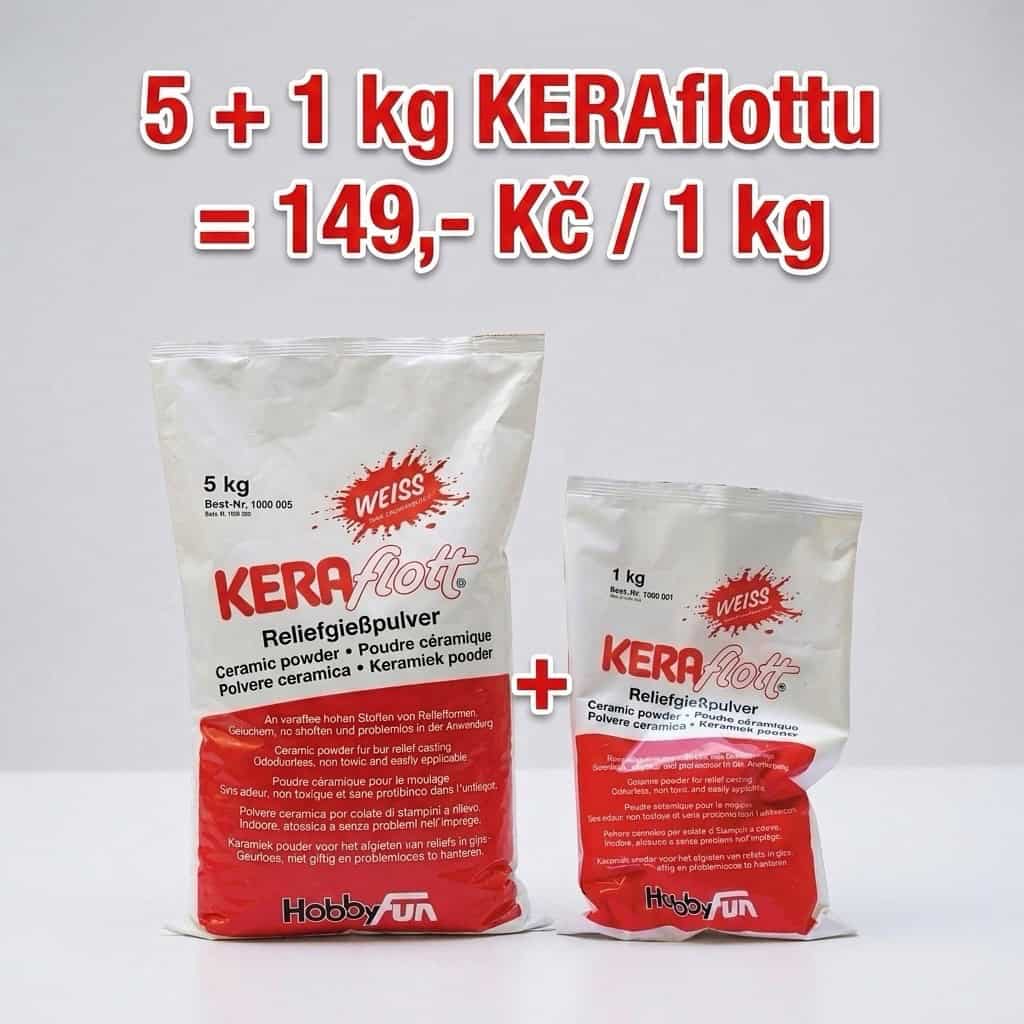 HobbyFun KERAflott keramická odlévací hmota bílá 5 kg