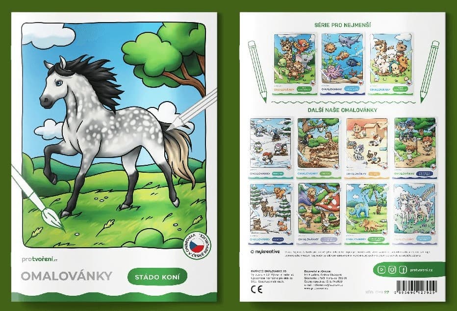 Omalovánky A5 DELUXE Stádo koní od Pro tvoření